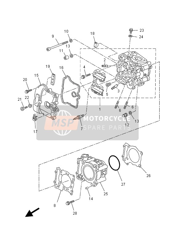 Yamaha YP400R 2013 Cylindre pour un 2013 Yamaha YP400R